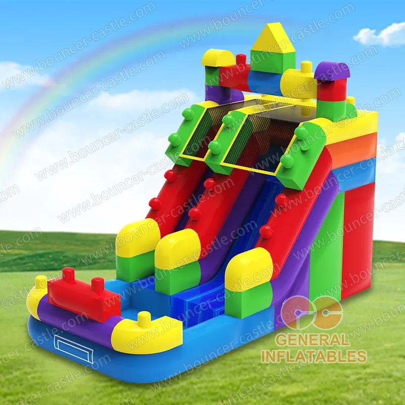 Building block water slide